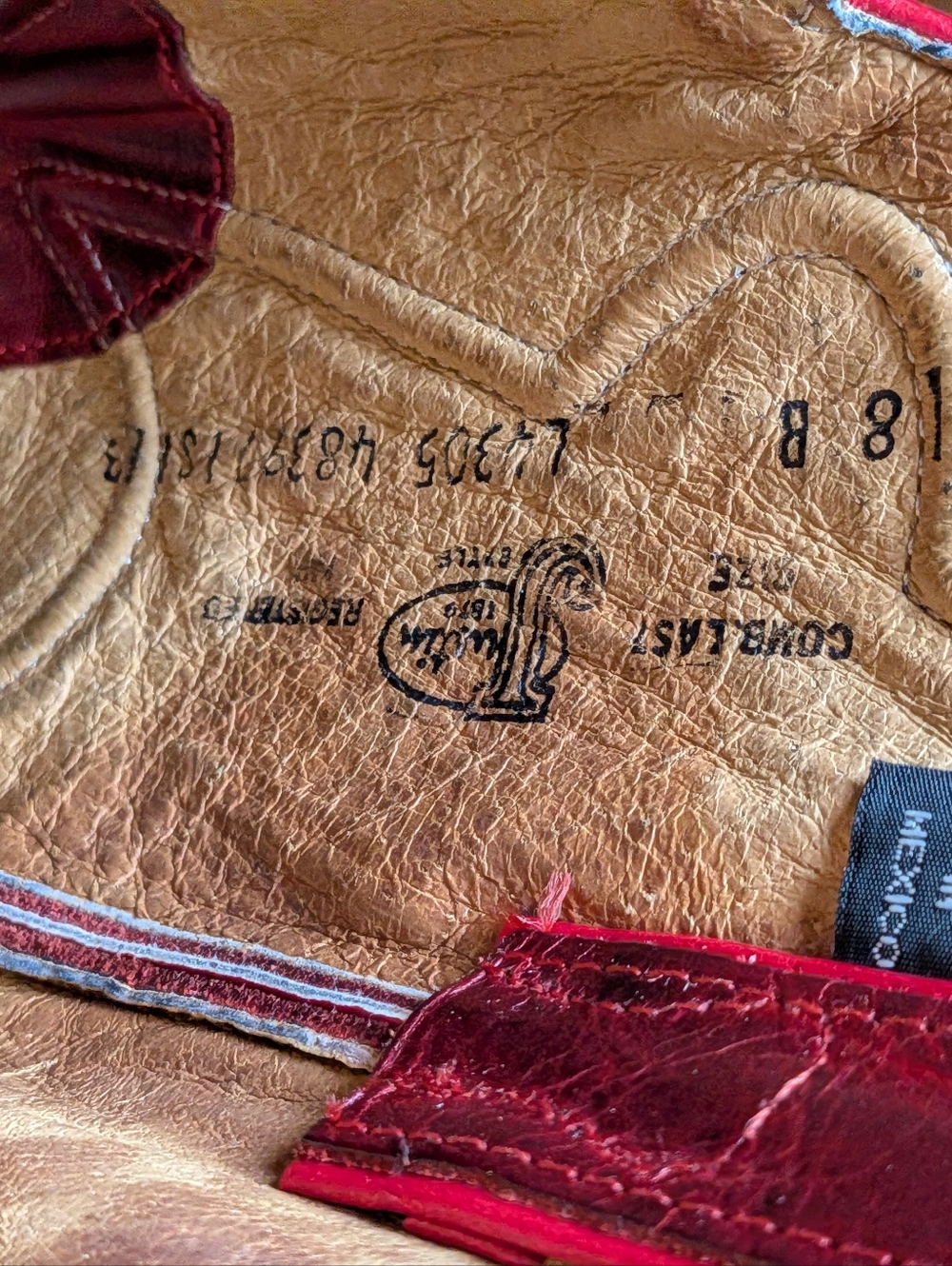 Justin Red Snip Toe Western Boots Size 8B Made in USA - Picture 8 of 8